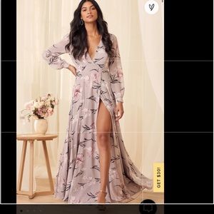 NWT Loving You Dusty Purple Floral Maxi Dress